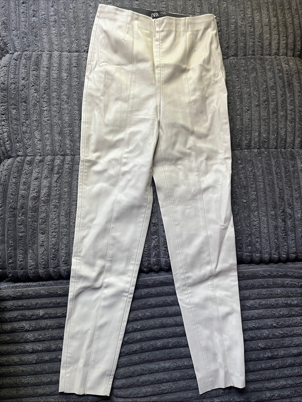 Zara Pleather Cream pants nwot